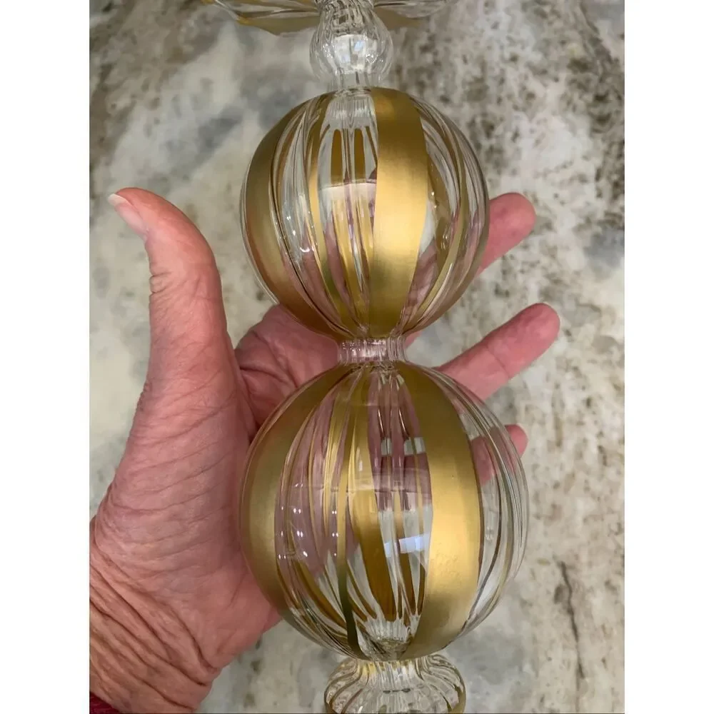 Candleholder Gold Bubble Glass Holder #festive #candle #holiday